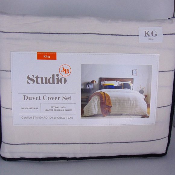 studio 3b Bedding Studio 3b Duvet Cover Set Wide Pinstripe